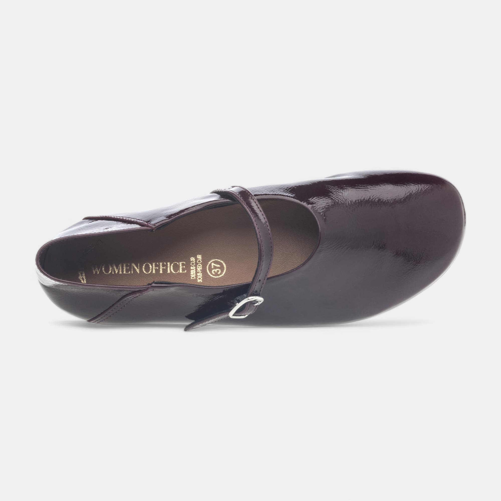 Ballerines Femme en cuir bordeaux