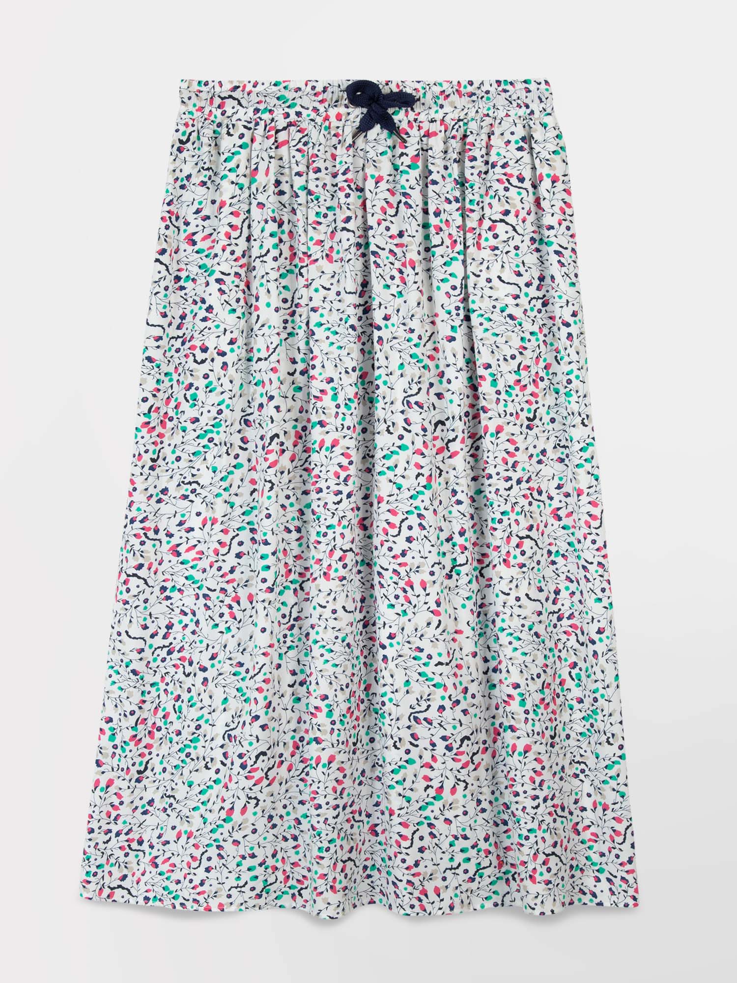 Jupe Midi Femme Ceinture Elastiquée Motif Multico