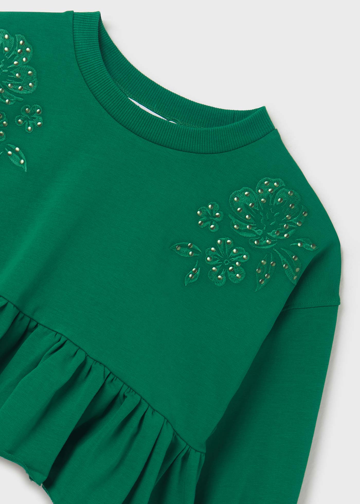 Blusa de moletom infantil com babados