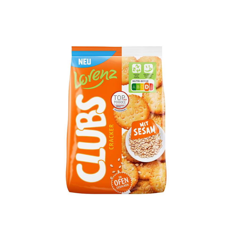Lorenz Clubs Cracker mit Sesam 180g MHD:13.5.25