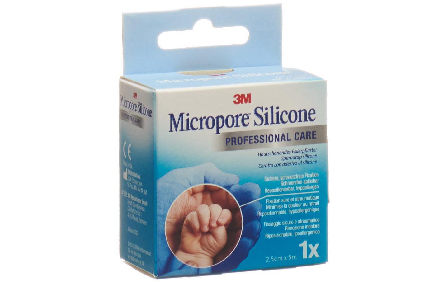Fixierpflaster Silicone Professional Care 2.5 cm x 5 mFixierpflaster