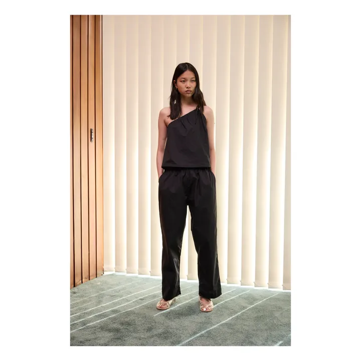 Deiji Studios Pantalon Ease Popeline de Coton Bio | Noir
