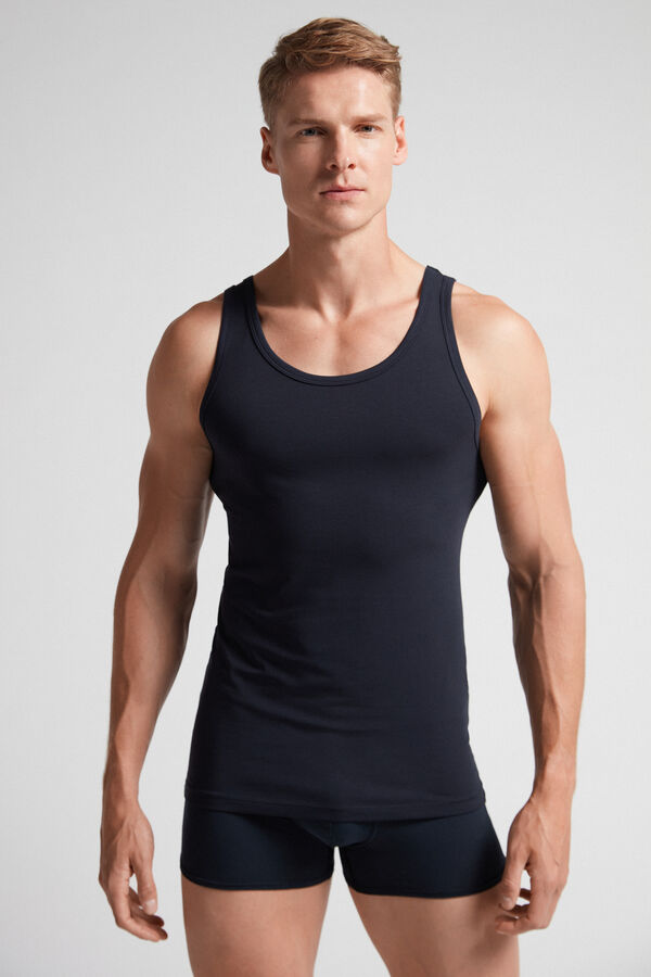 Camiseta sem mangas com gola redonda