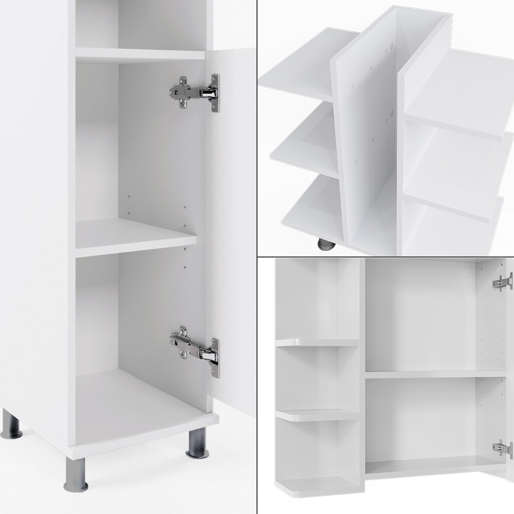 Vicco Badmöbel-Set Fynn Weiß 3 Teile Midischrank