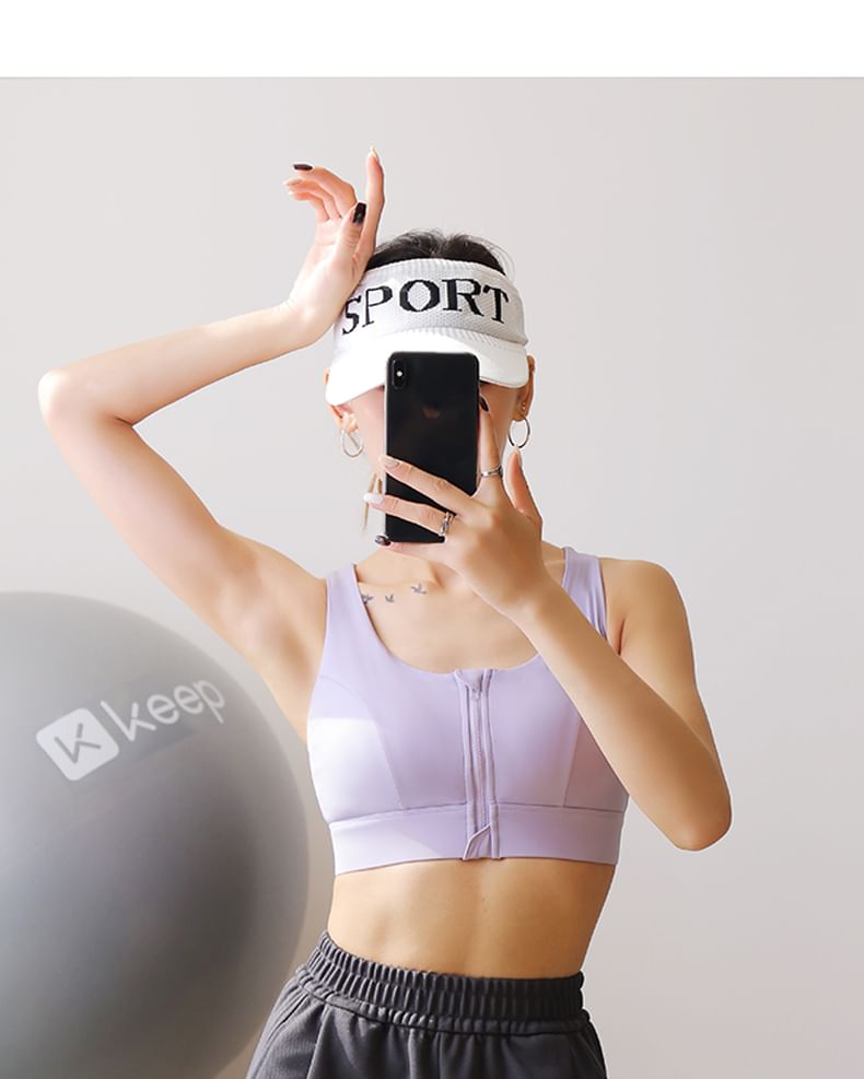 FAYE - Sporttop met effen uitgesneden achterkant