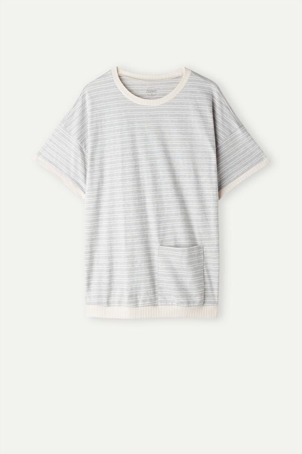 Camiseta casual de manga curta para domingo