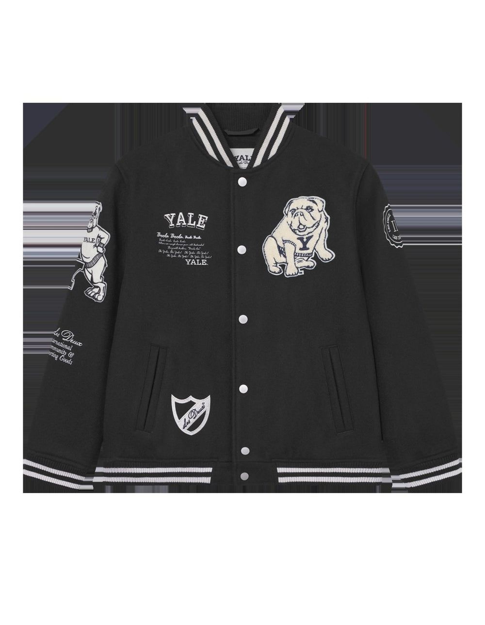 Køb Les Deux Kids Black/Black Yale Uld Varsity Jakke KIDS