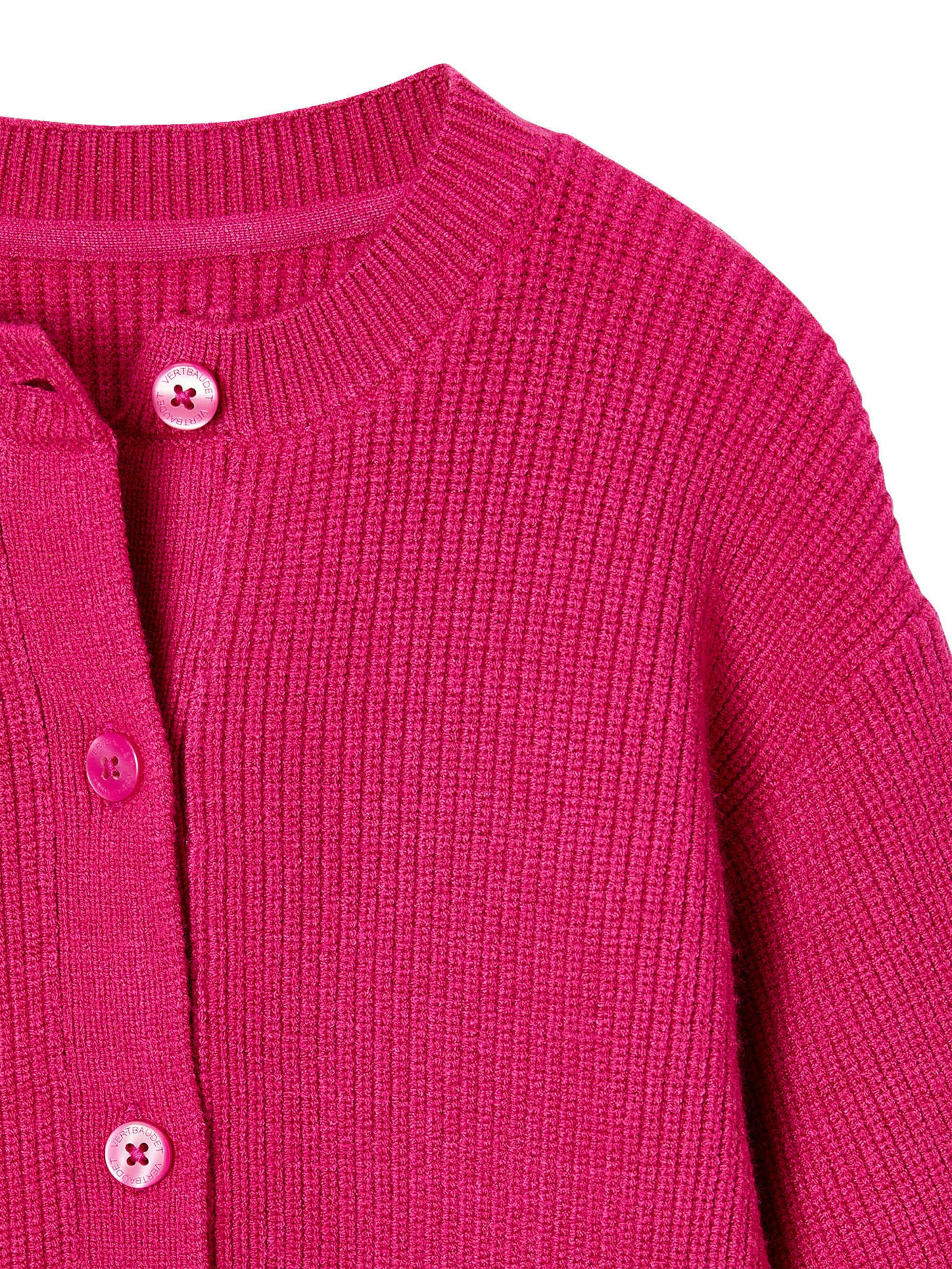 Vertbaudet Flauschige Mädchen Strickjacke fuchsia