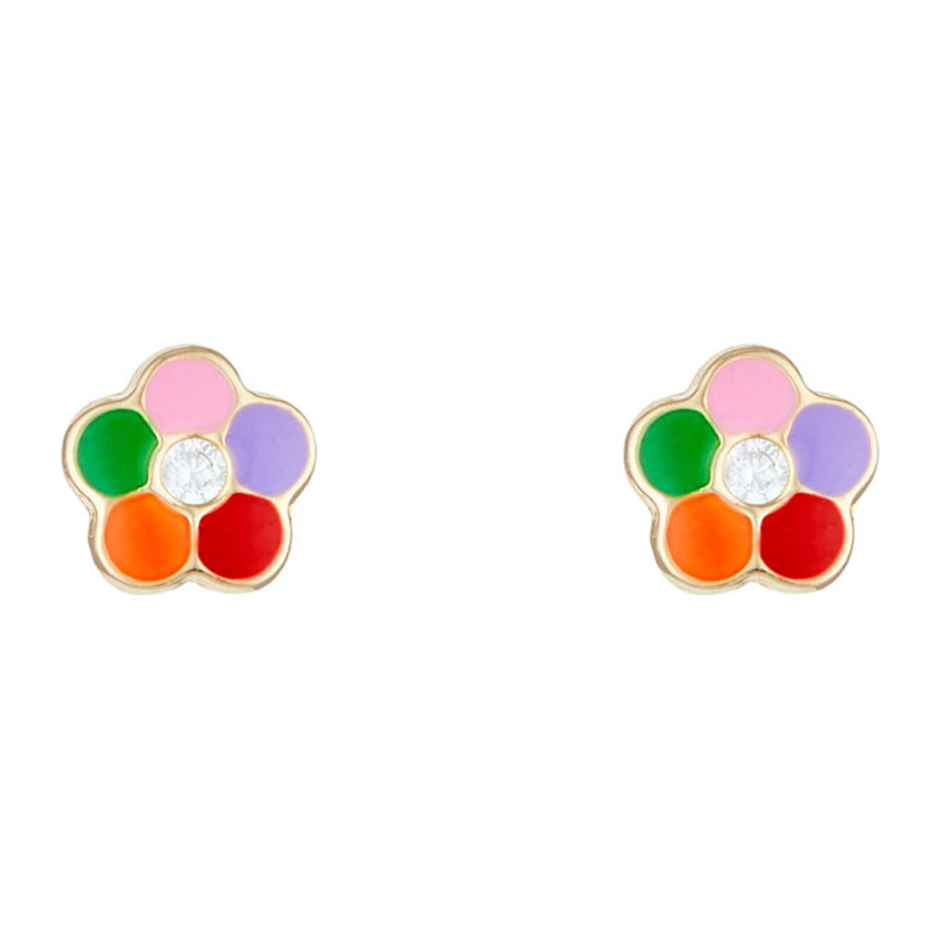 Oro di Oro Boucles d'oreilles enfant Margherite or jaune