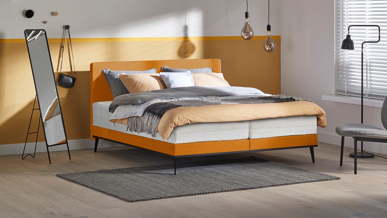 Boxspring Viggo met Silver Pocket Deluxe Foam matras adore goud
