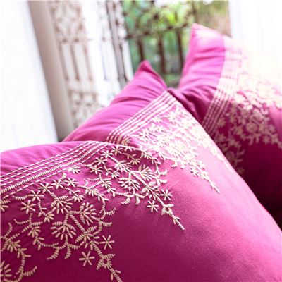 Linge de lit percale brodée - BECQUET CRÉATION.