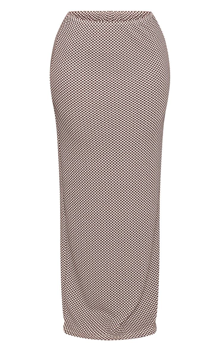 Blanc Jupe Longue Taille Basse Vichy Monochrome Petite Taille - Ensemble Coordonné