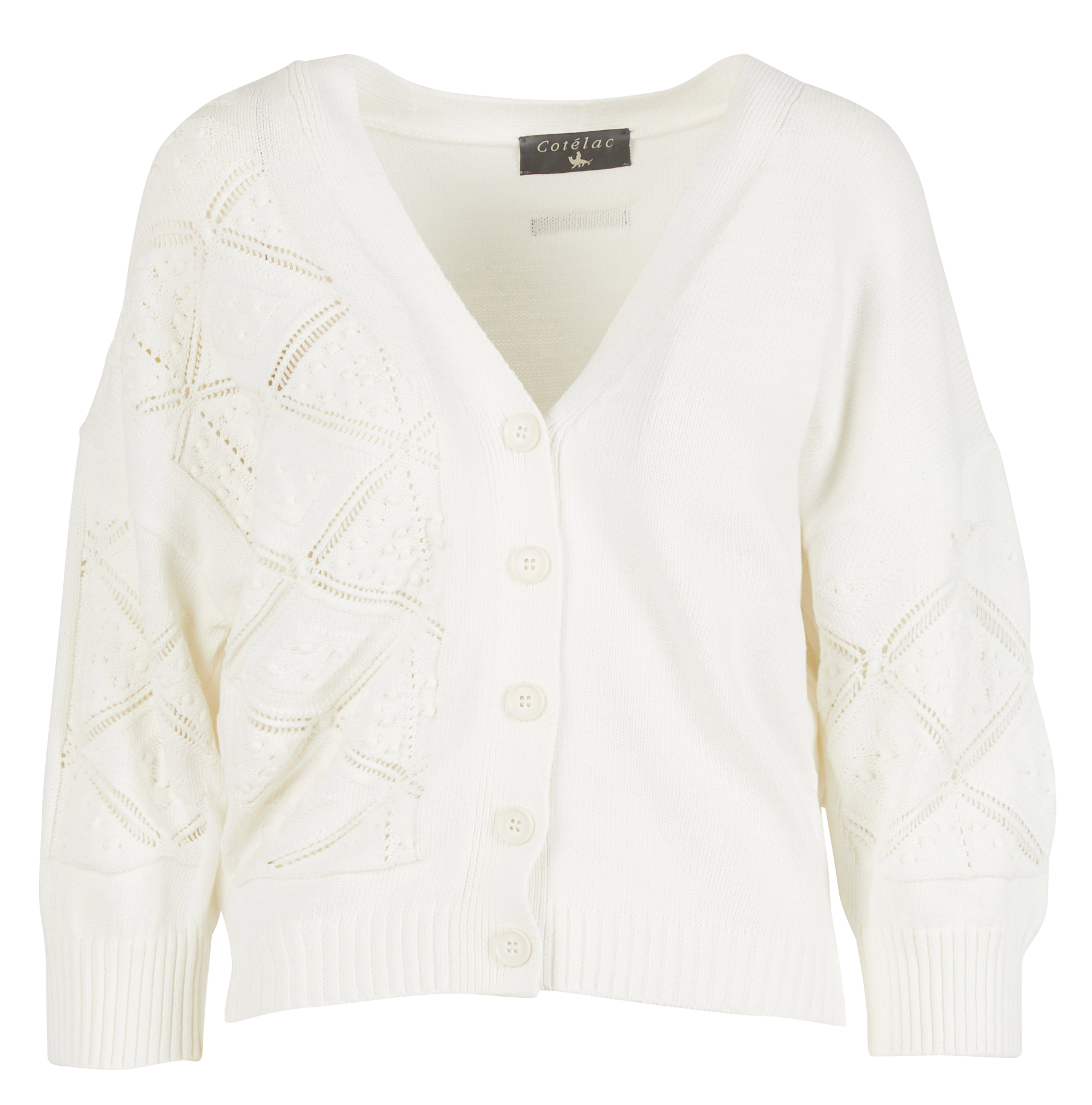 Cardigan ample crochet en coton mélangé | Vert