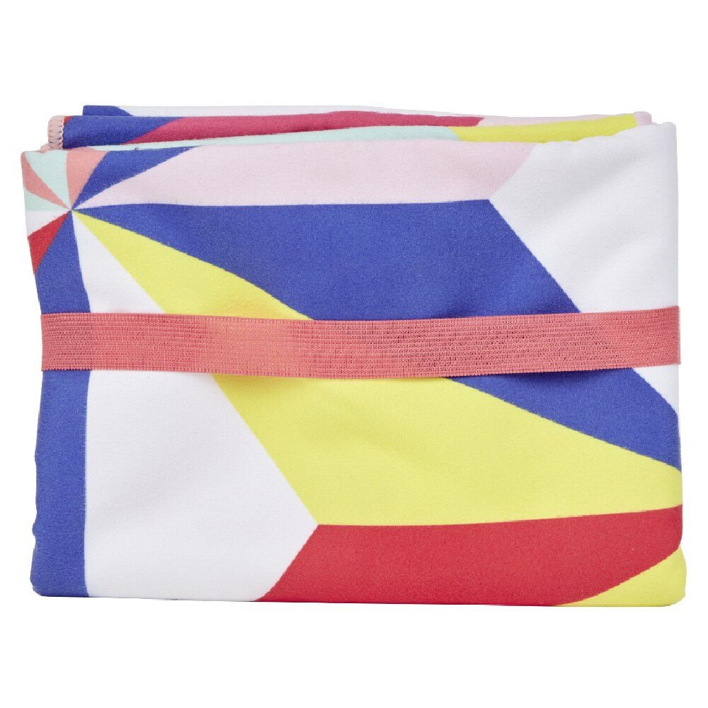 Serviette de plage Popblock blanche motif multicolore