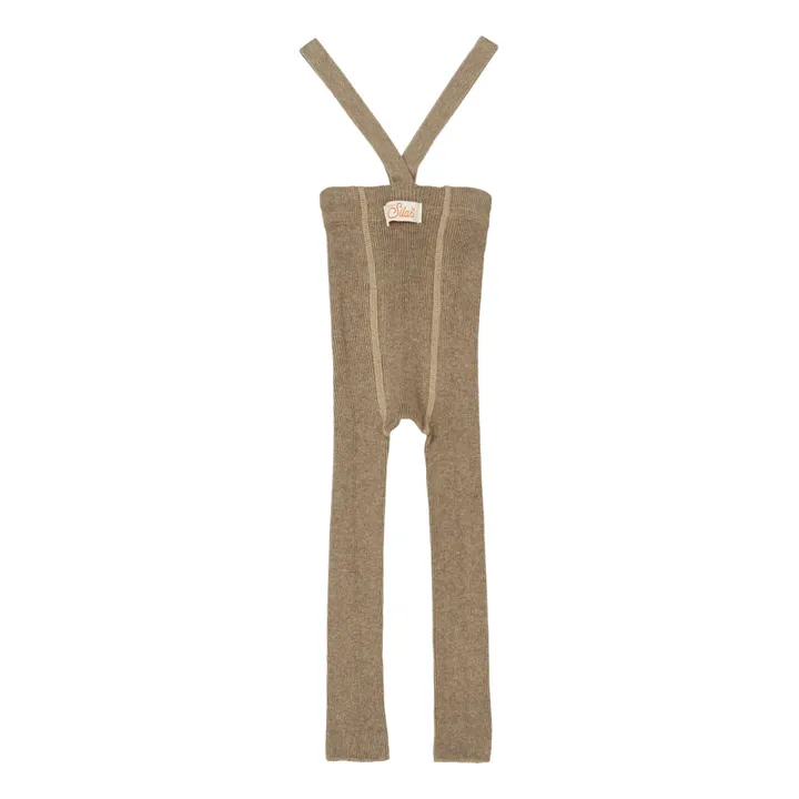 Silly Silas Collants à Bretelles Coton Bio Sans Pieds | Camel