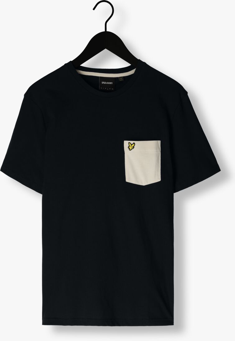 LYLE & SCOTT donkerblauwe lyle & scott t-shirt contrast pocket t-shirt