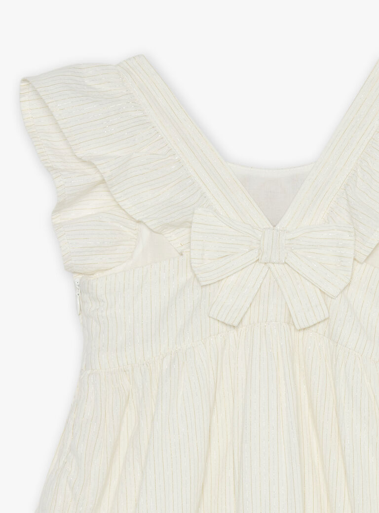 Robe à rayures jaune et écru