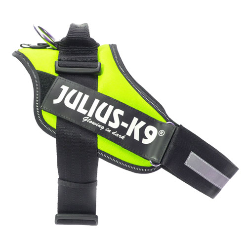 Coleira ergonômica Julius-K9 IDC amarela neon para cães