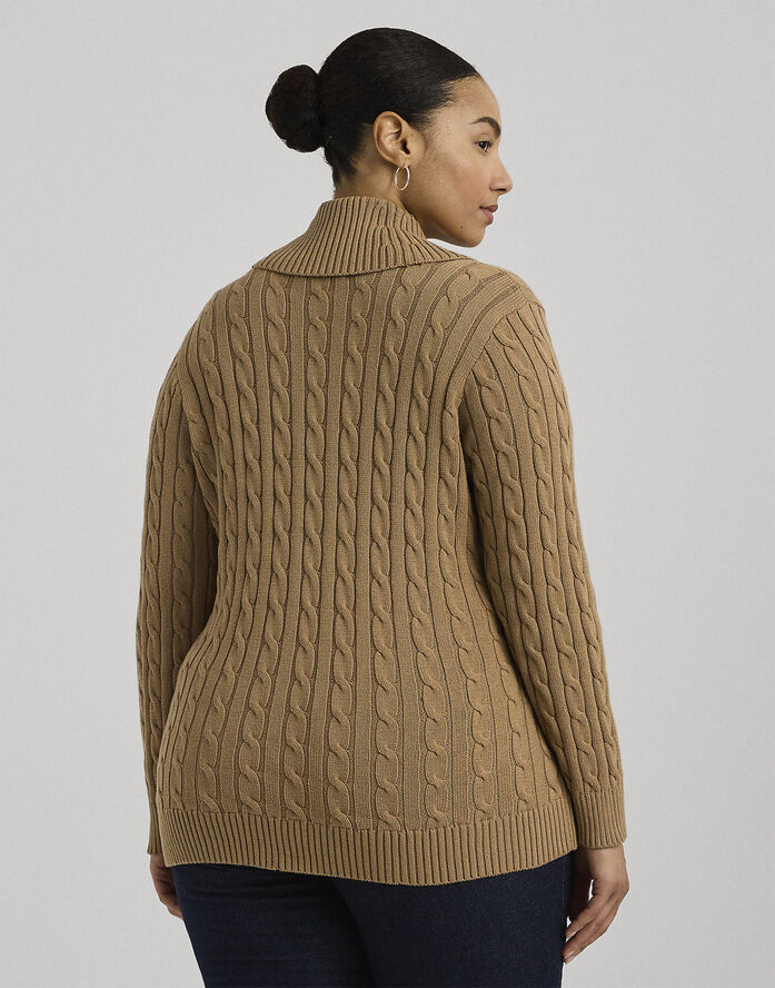 Lauren Ralph Lauren GASSED COTTON-LS SHAWL COLLAR P/O Classic camel
