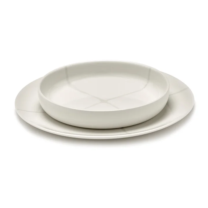 Serax - Zuma tiefer Teller by Kelly Wearstler, Ø 20,5 cm, Pacific / grau (2er-Set)