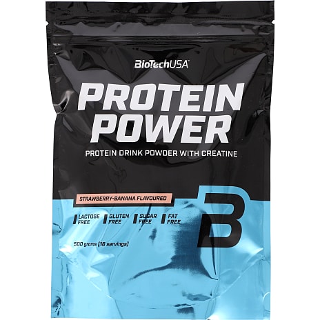 Proteinpulver m. kreatin og jordbær- og banansmag