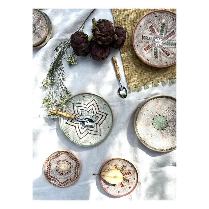 Les Petits Bohèmes Assiette en céramique fleurs | Terracotta