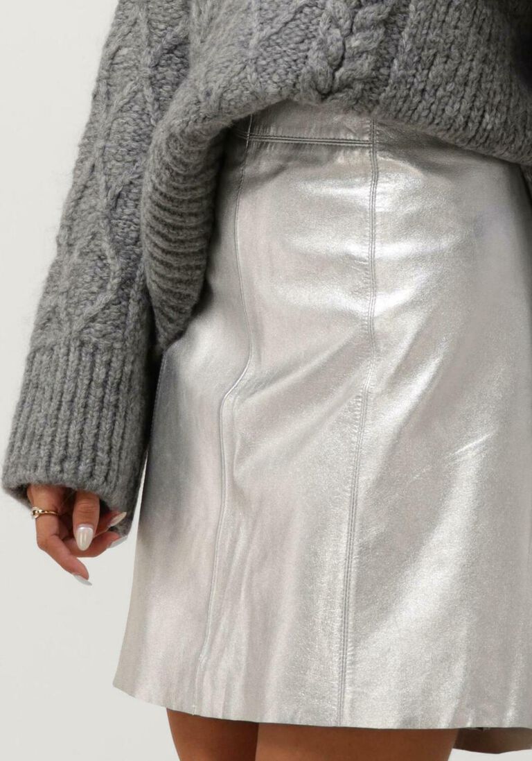 SELECTED FEMME zilveren selected femme minirok slfnew ibi skirt metallic