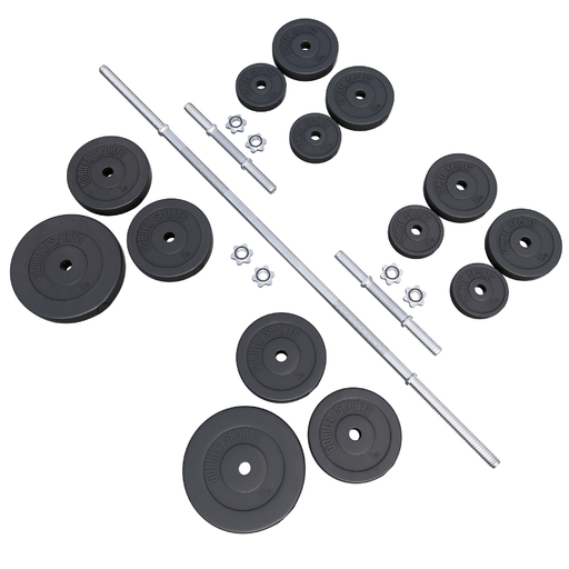 Conjunto de barra e pesos Gorilla Sports de 70 kg