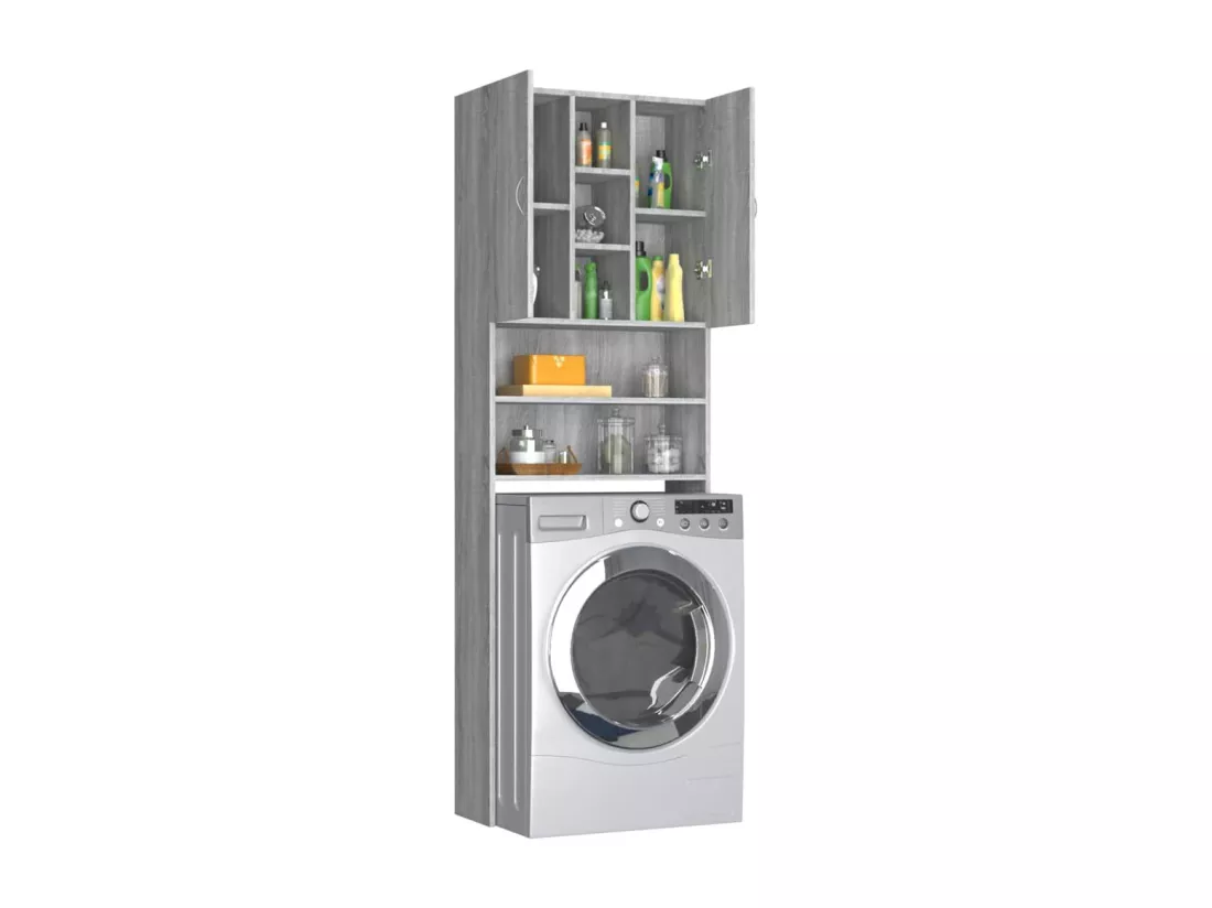 Meuble pour machine à laver Sonoma gris 64x25,5x190 cm