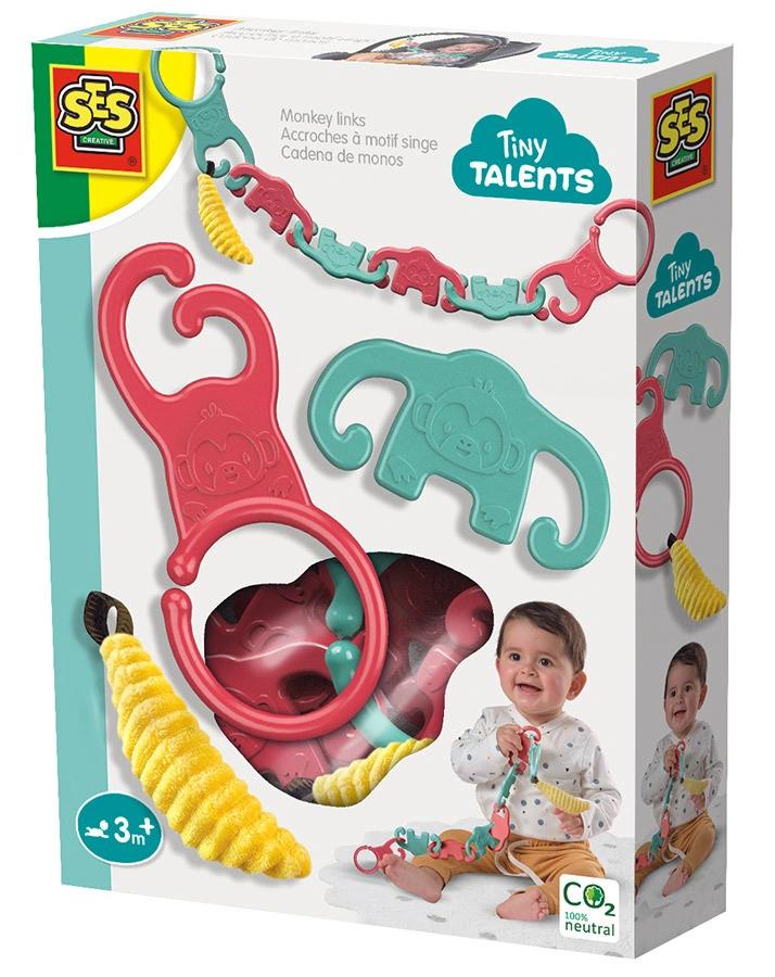 Kinderwagenkette TINY TALENTS - MONKEY LINKS 7-teilig