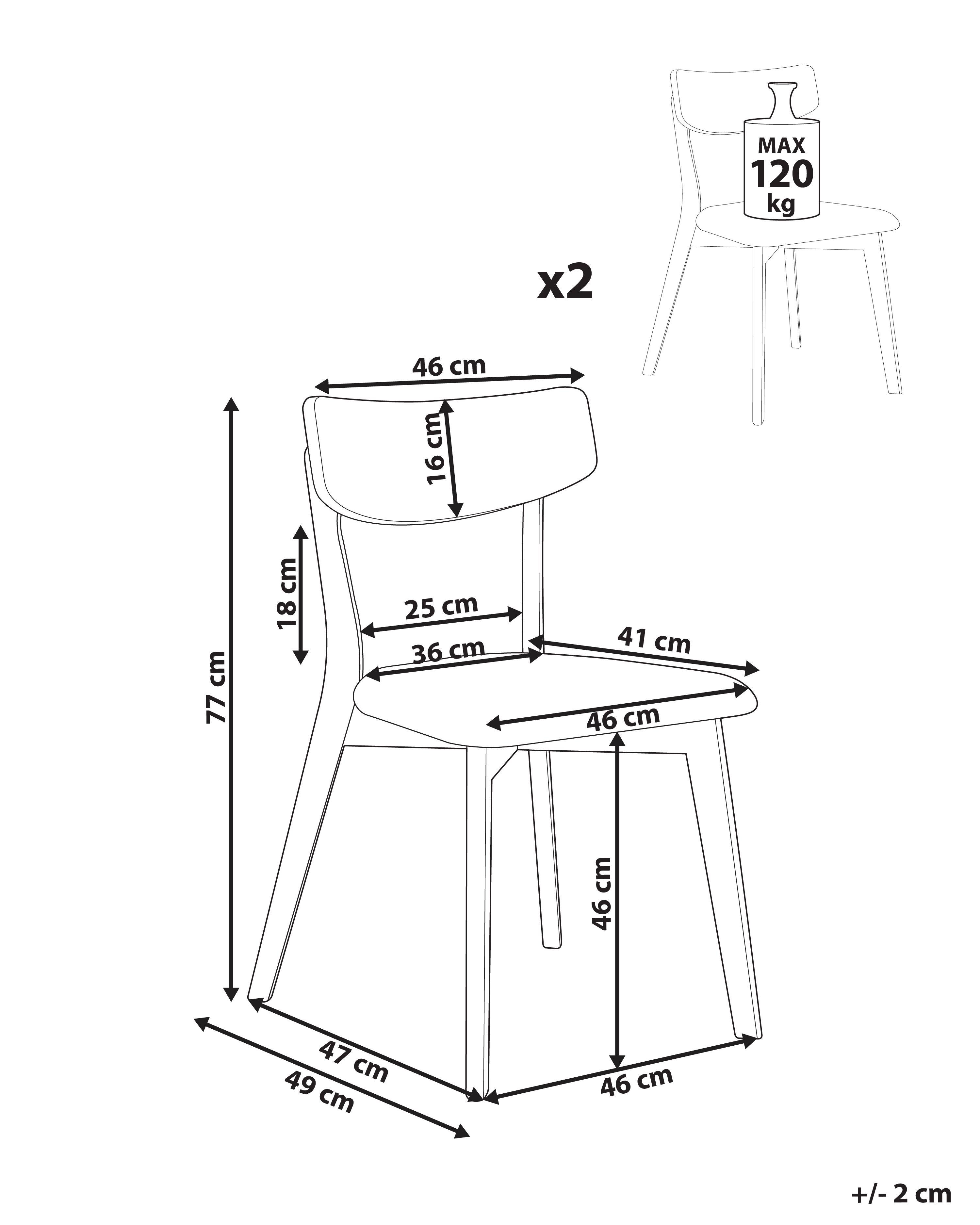 Set van 2 eetkamerstoelen HOPE Hout Gebroken wit/donkerbruin
