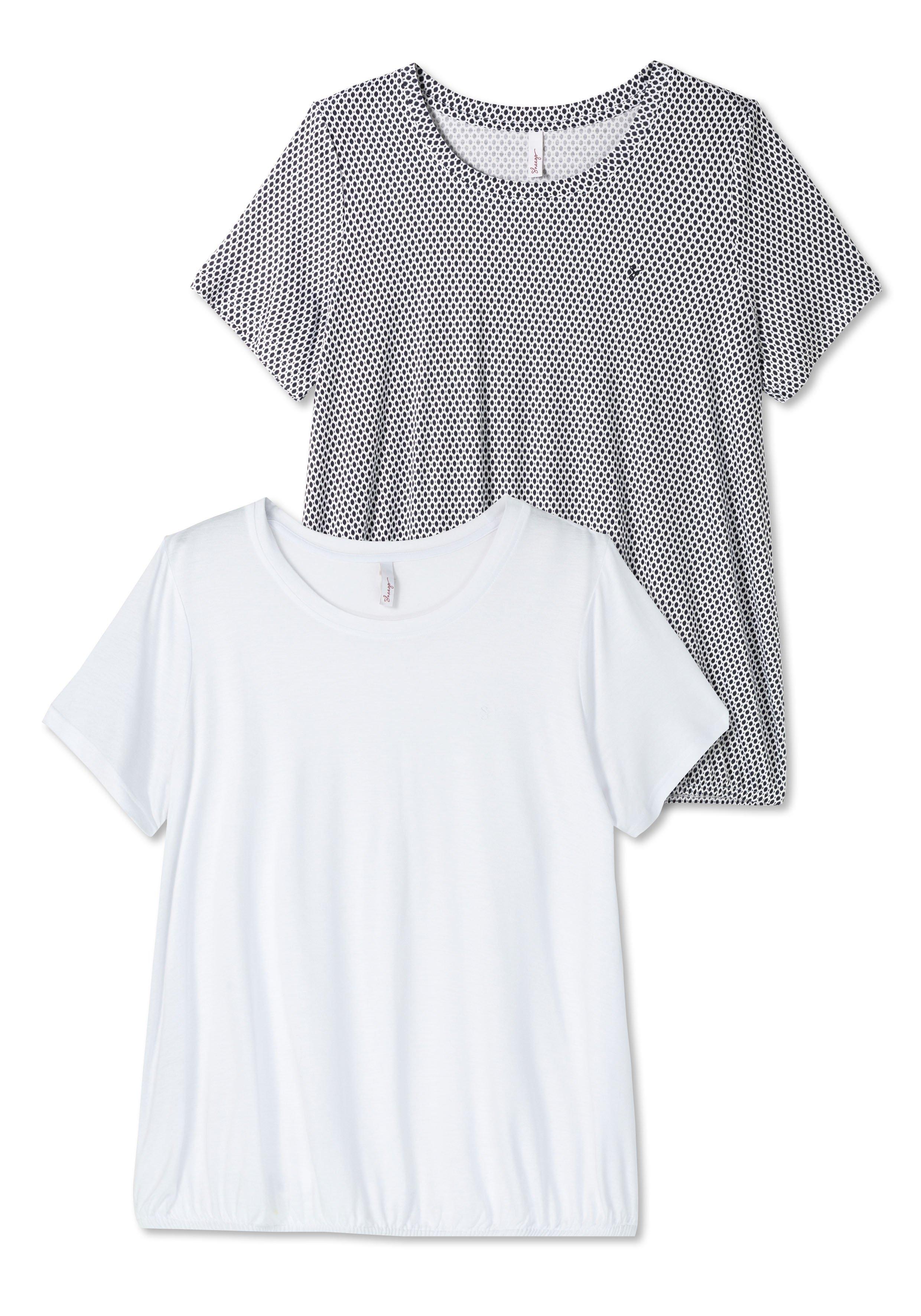 Doppelpack T-Shirts, mit Saum-Gummizug