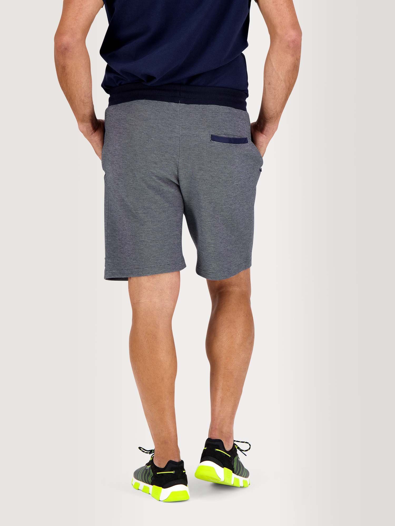 Bermuda Homme Maille Piquée Marine