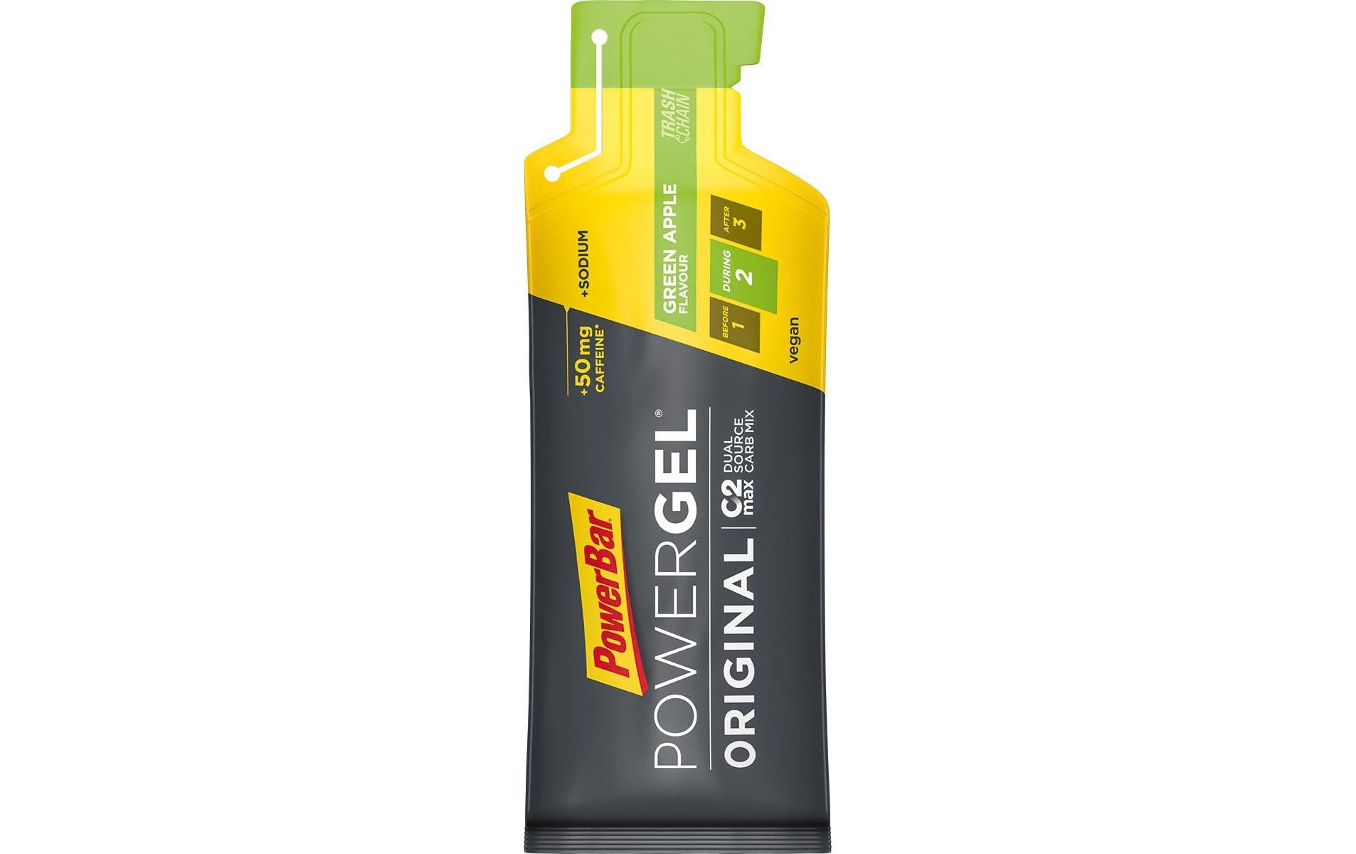 Nahrungsgel PowerGel Original + Koffein Green AppleNahrungsgel zur Förderung von Ausdauer/Energie