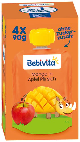 Bebivita Quetschbeutel Frucht Mango in Apfel Pfirsich