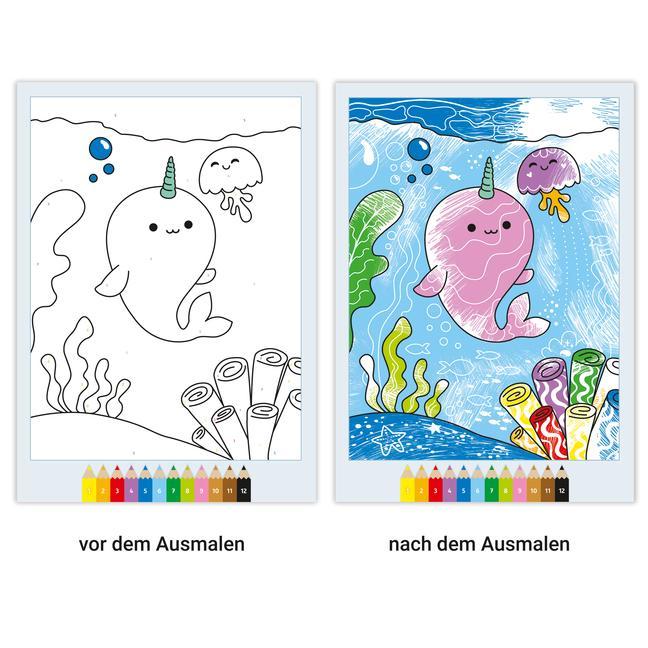 Ravensburger CreArt Malen nach Zahlen ab 5: Kawaii Süße Freunde, Malbuch, 24 Motive