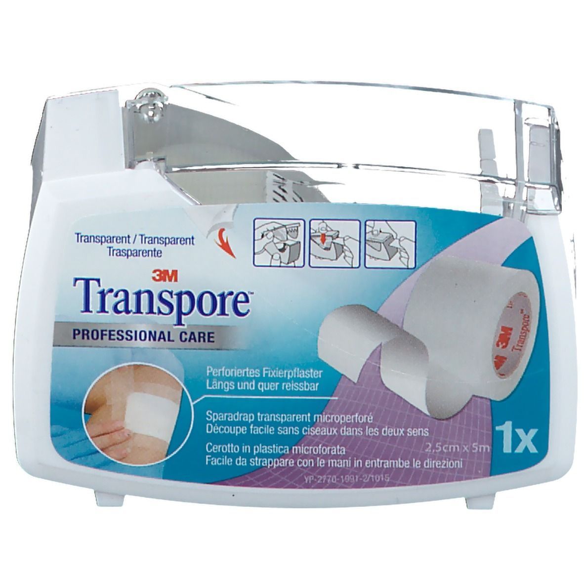 3M Transpore Perforiertes medizinisches Pflaster 2,5 cm  x 5 m