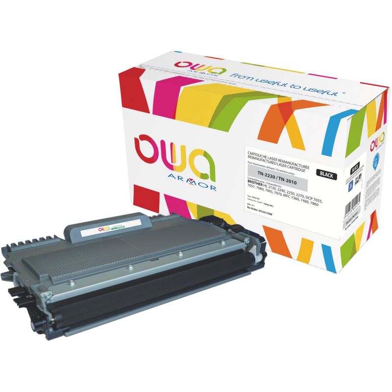 Toner Owa compatible Brother TN2220 noir pour imprimante laser