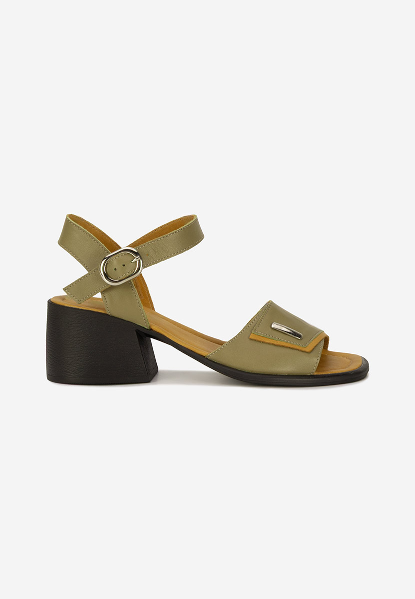 Sandales en cuir naturel vert Dominica