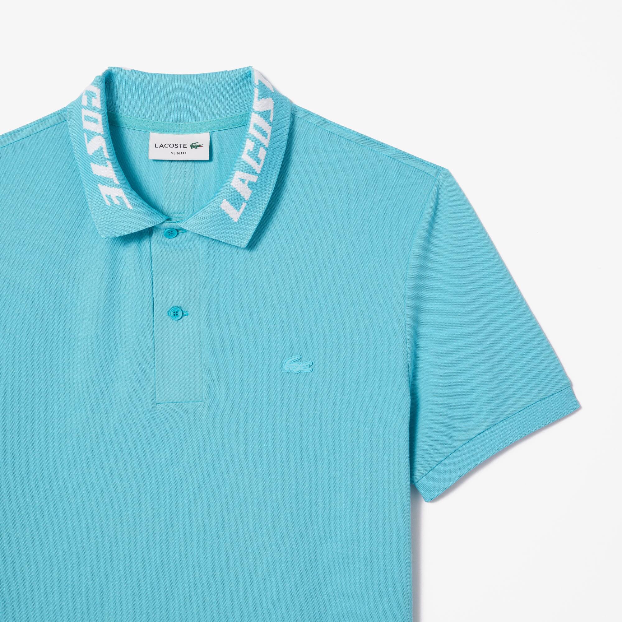 Herren LACOSTE Poloshirt aus Stretch Piqué Kurze Ärmel - Blau - Lacoste - Herren