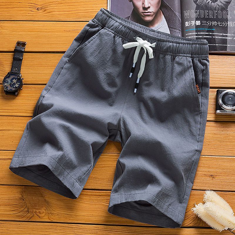Ninine - Effen shorts met trekkoordtaille en rechte pijpen