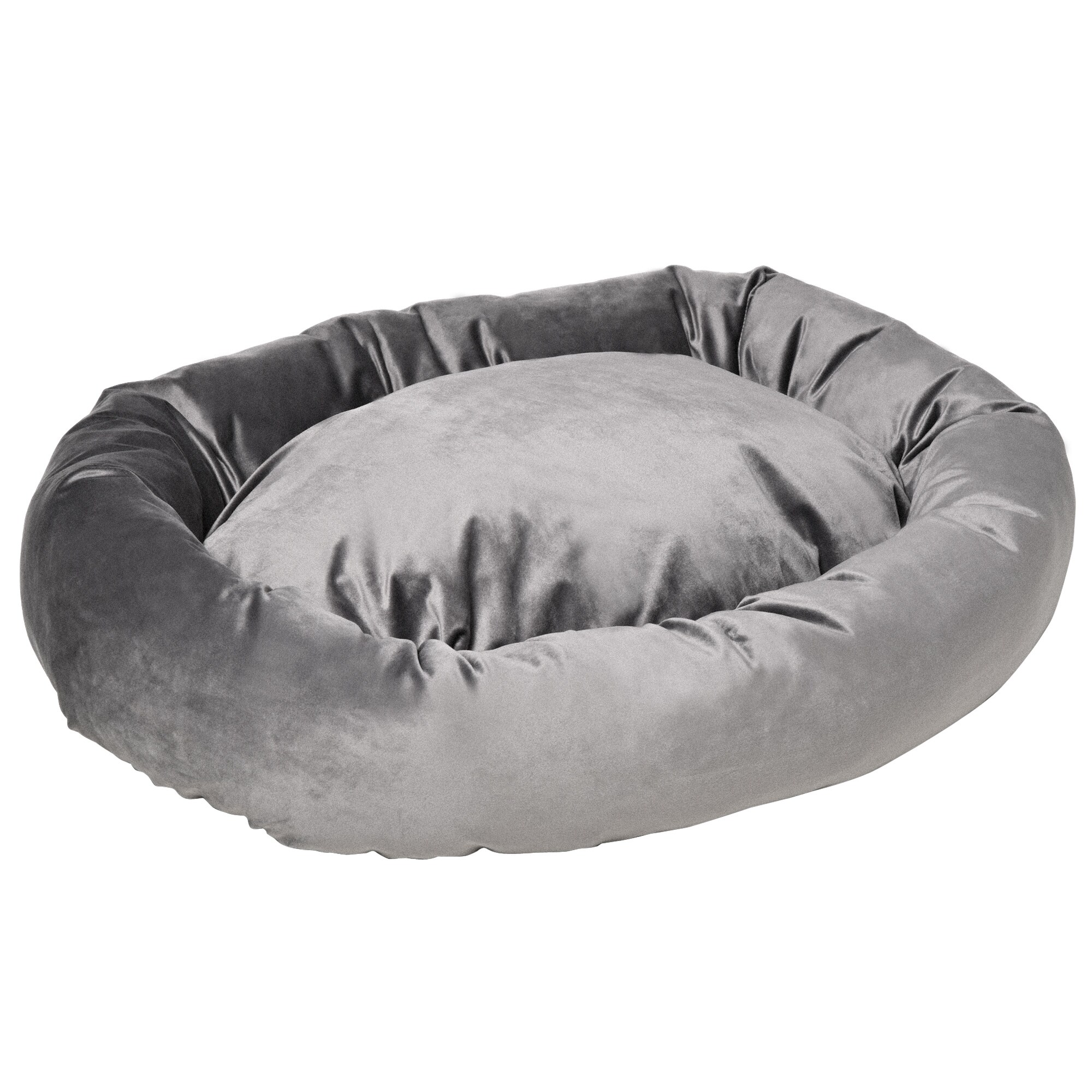 PawHut Haustierbett mit Samtoptik grau 81,5L x 58B x 18H cm