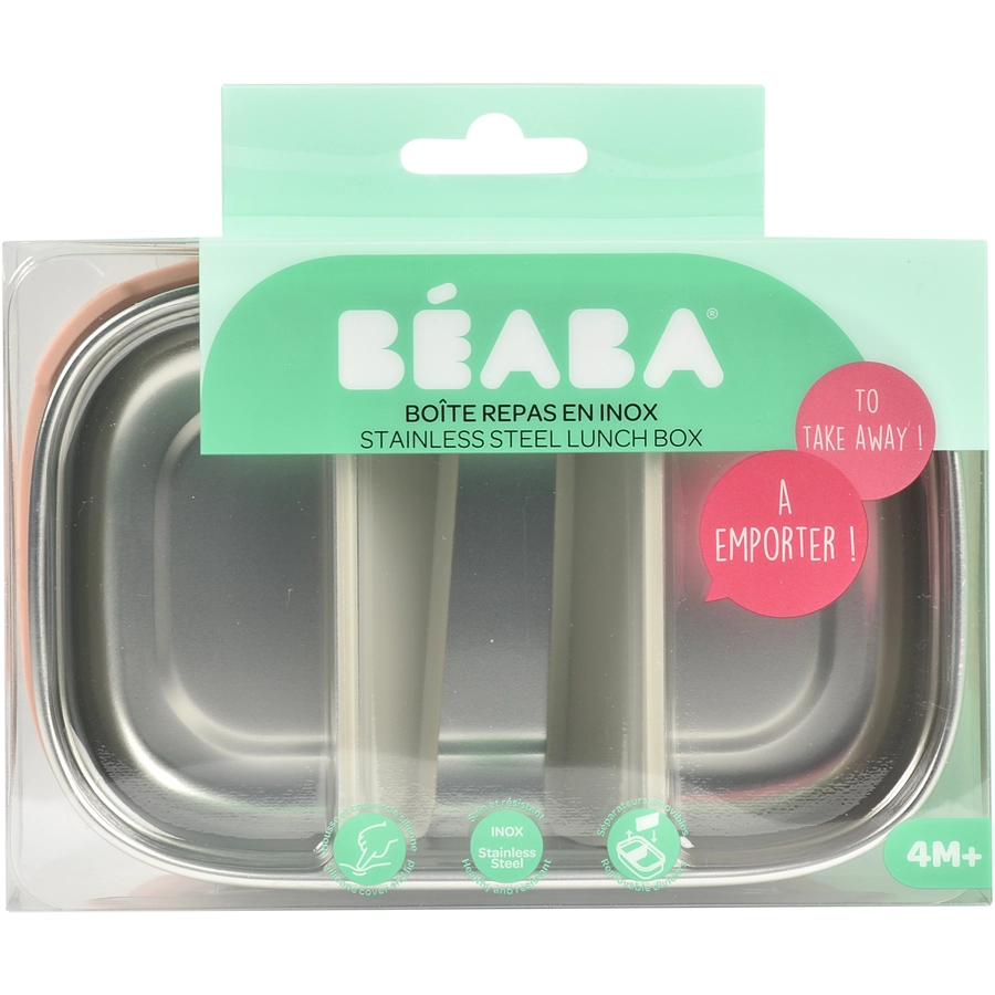 BEABA® Lunchbox aus Edelstahl - velvet graudusty rosa