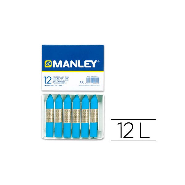 Manley Caixa Lápis de Cera 20 Azul Cobalto 12 un.