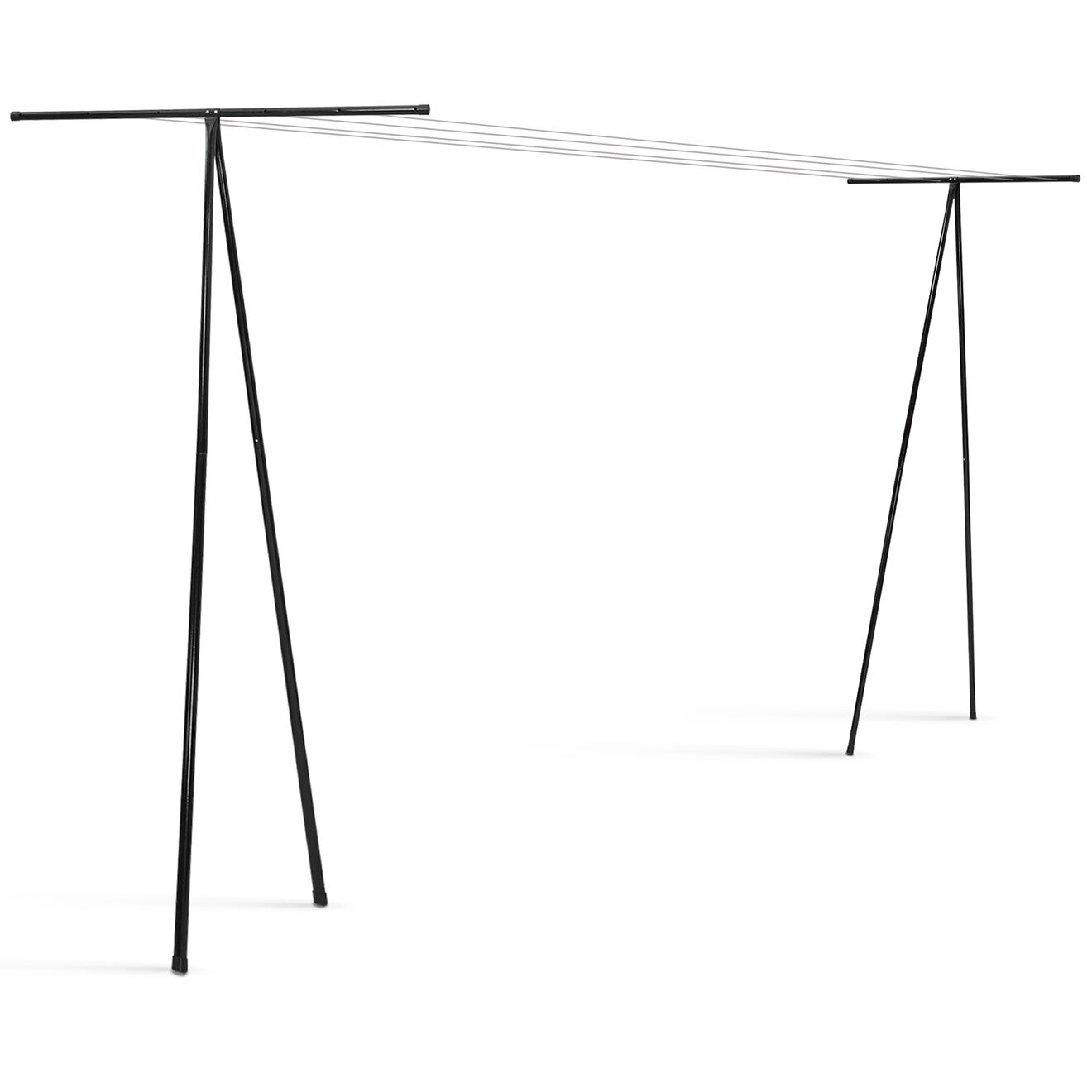 Inkazen Etendoir à linge extérieur filaire 100m d'étendage noir - 500x111x210 cm