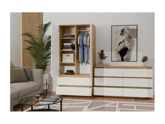 Malwa M6 140 TIROIR ARTISAN CHÊNE BLANC