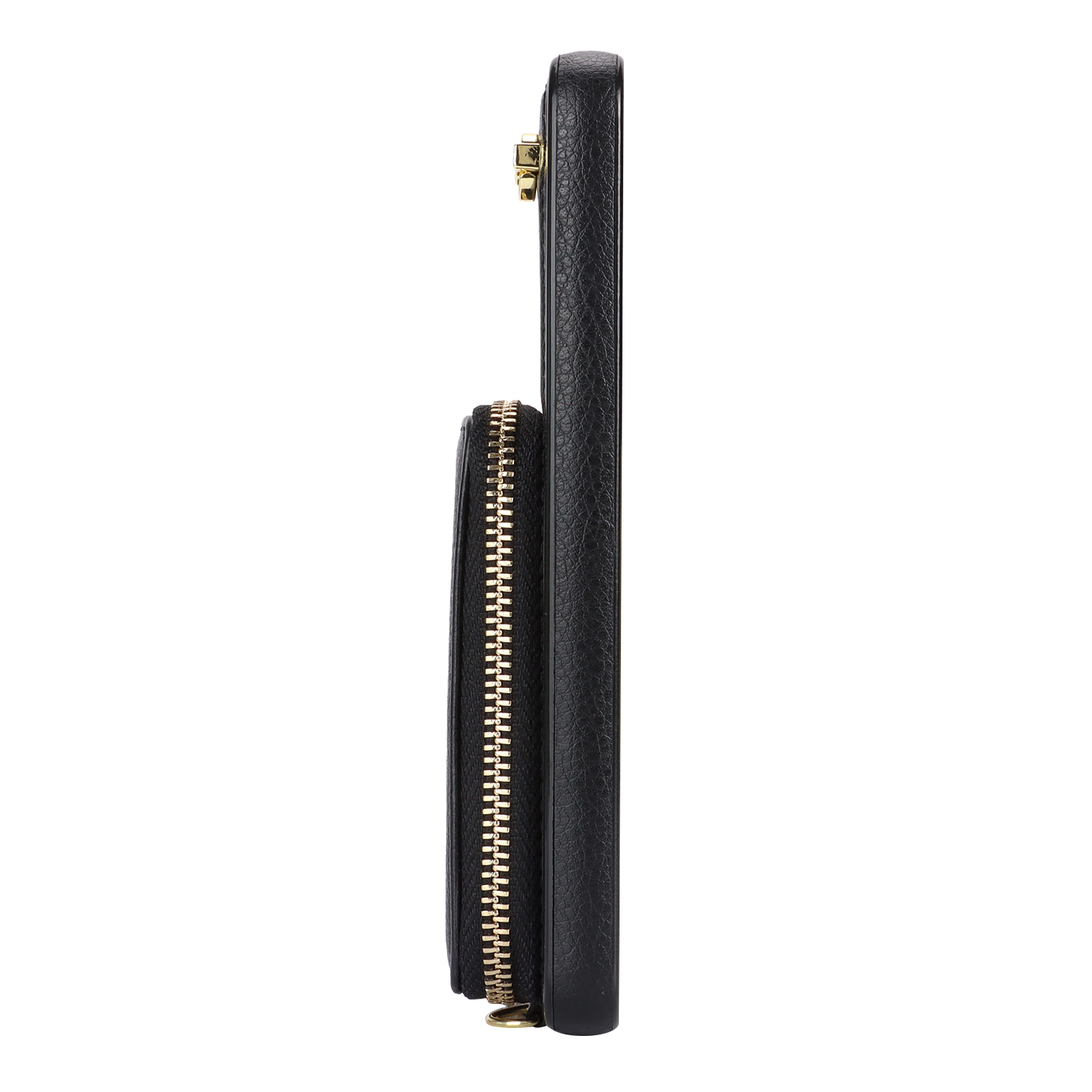 Samsung Galaxy S25 FE Necklace Leder Schutz Hülle mit Kartenfächer   Handykette (140cm) - Schwarz