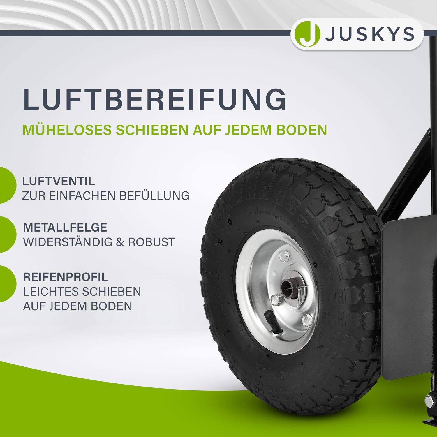 Juskys Sackkarre Basic klappbar Transportkarre mit Luftreifen, Griffen & Stahlrahmen Handkarre