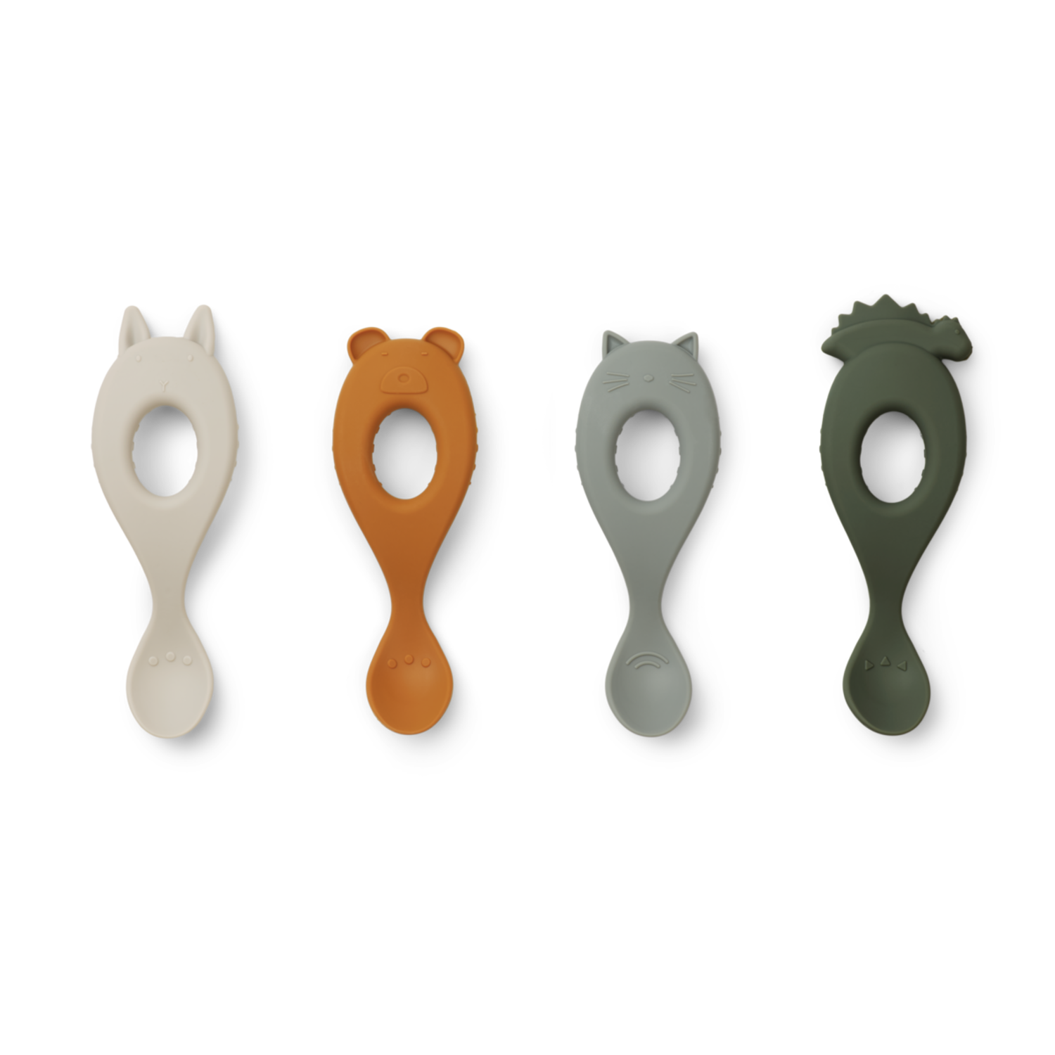 Liewood | Liva Silicone Spoon 4-Pack | Hunter green mix