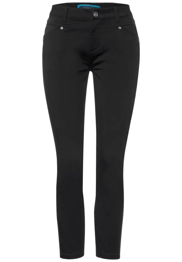 Casual Fit Seidenoptik Hose - Black